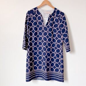 Anthropologie Hutch Blue Printed Tunic Dress
